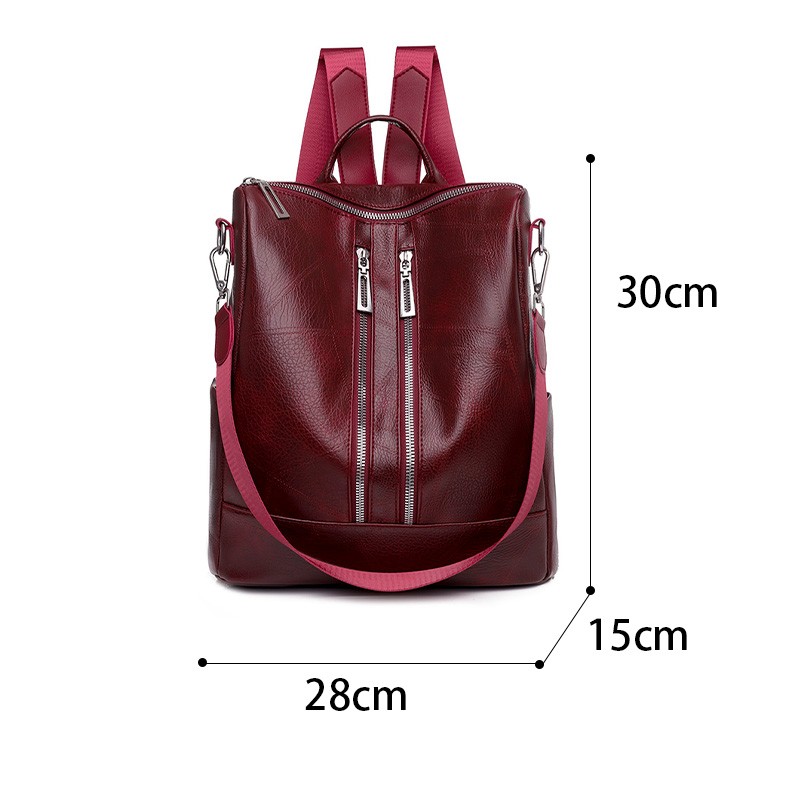 White Backpack for Women Leather Travel Bag Female Shoulder Book Bag Multifunction Backbag Ladies Waterproof Nylon Backpack