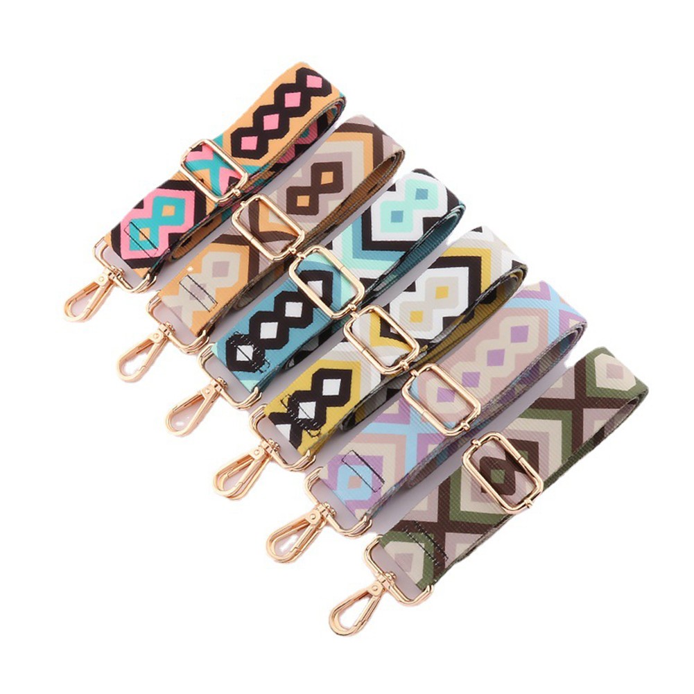 Replacement shoulder bag ethnic style color rhombus chain strap bag creative bag handles purse belts accessories