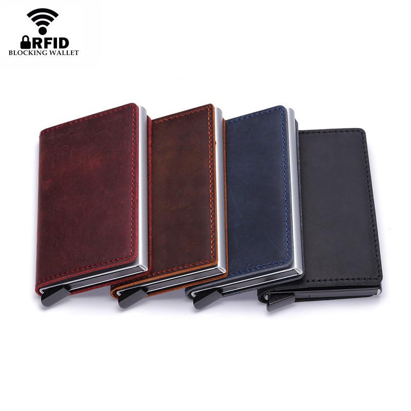 DIENQI - Genuine Leather Men Wallet, Genuine Rfid Leather Small Wallet, Slim Male Wallet, Luxury Wallet