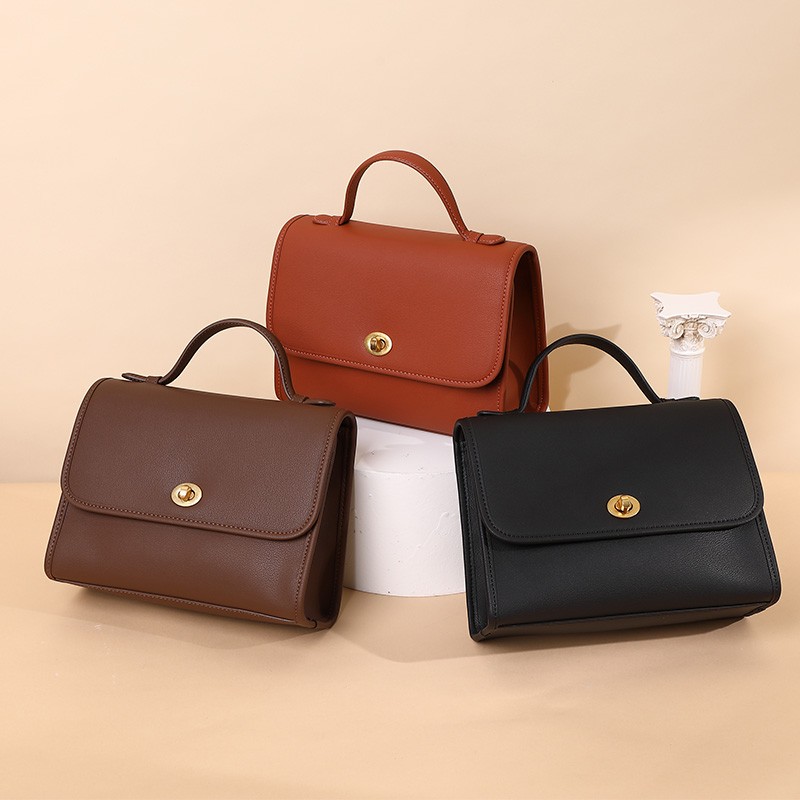 New leather ladies bag light luxury underarm square box small shoulder bag hand-held messenger bag women