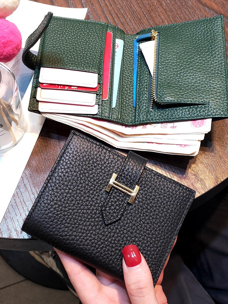 New Thin Clutch Phone Bag Women Wallets Luxury Long Hasp Lychee Pattern Coin Purses Female Solid Brand