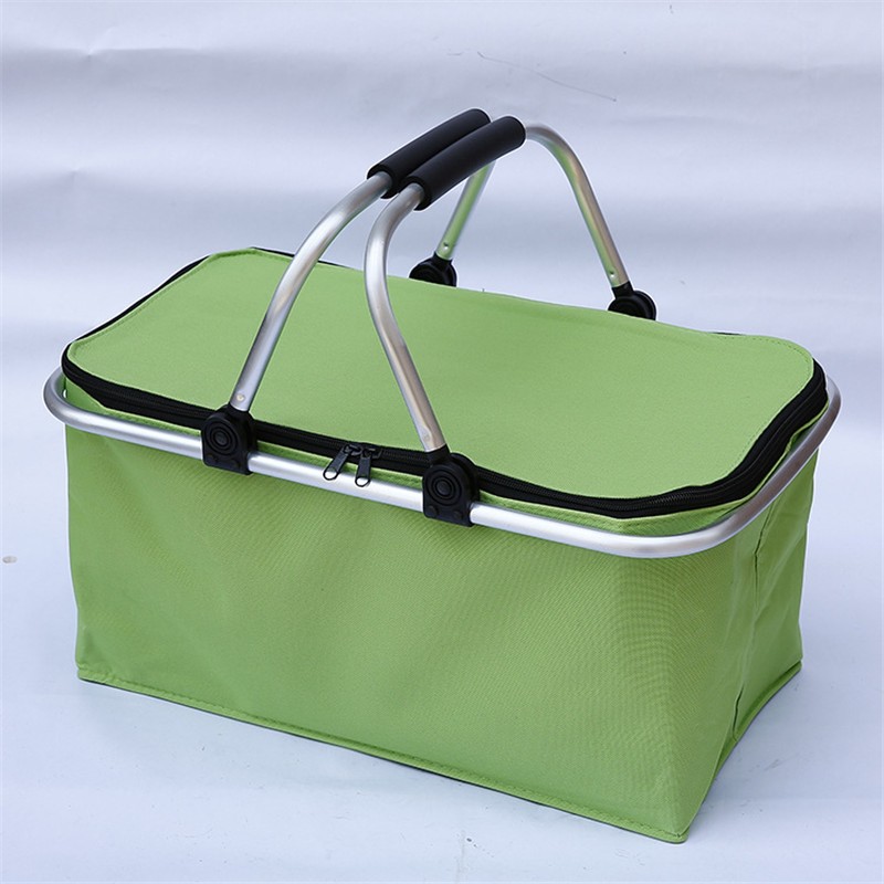 Portable Folding Picnic Camping Lunch Bags Insulated Cooler Bag Cool Hamper Storage Basket Picnic Basket