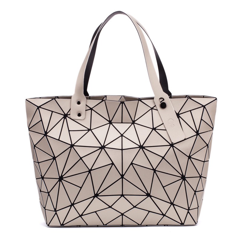 Geometric women's handbag, diamond tote bag, laser foldable shoulder bag, casual shopping bag