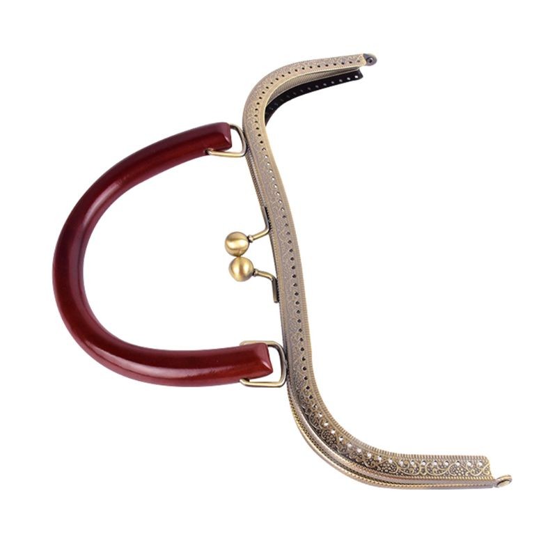 1pc 27cm Retro Style Wallet Frame Handle Antique Bronze Kiss Clasp DIY Bag Buckle Replacement Tool Parts Accessories