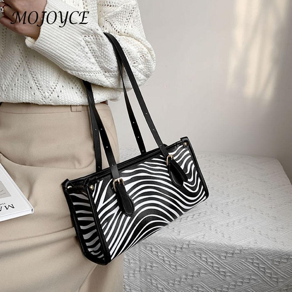 Women Shoulder Bags Zebra Animal Pattern Print Shopping Bag Handbag Women Casual Square All-match Shoulder Bags Tote