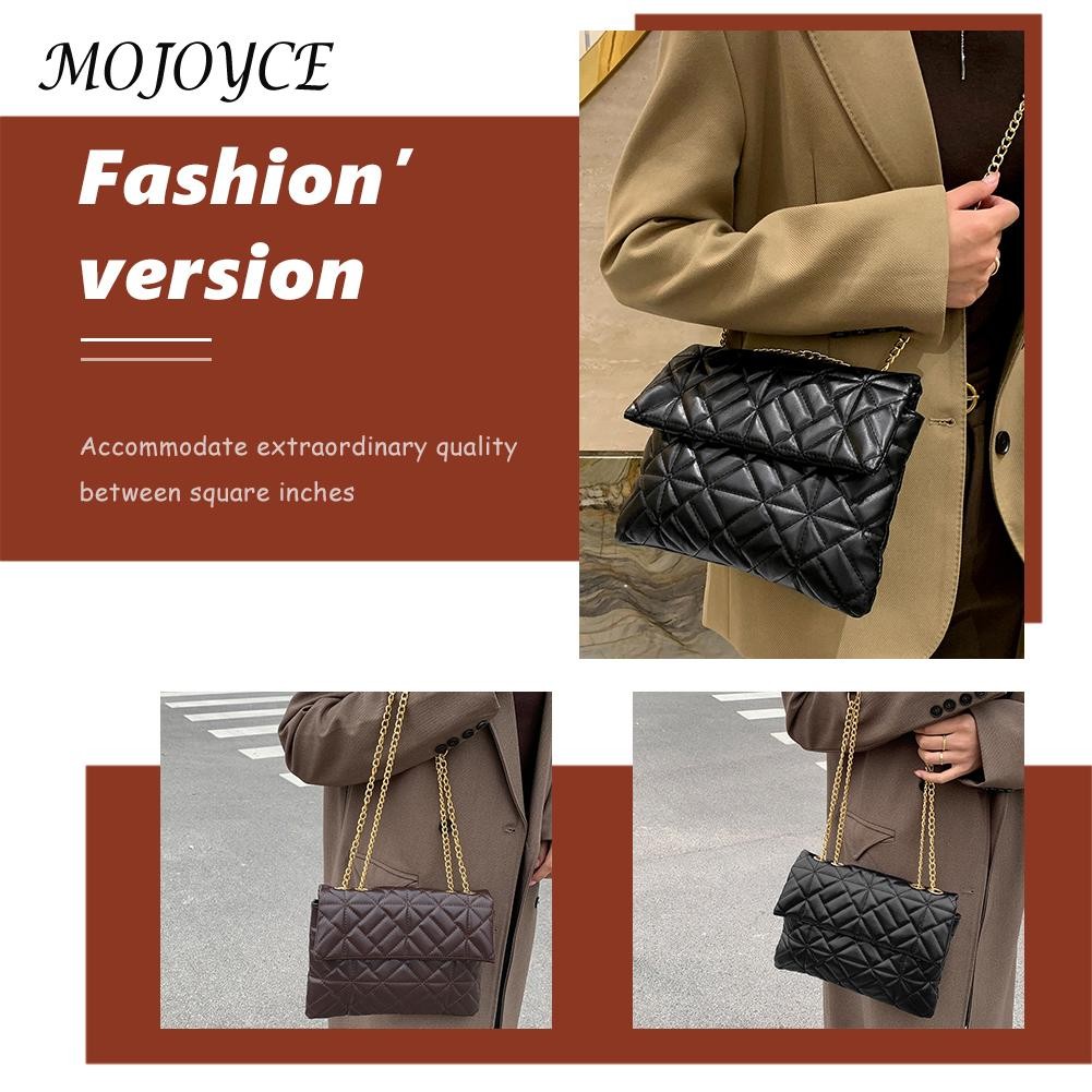 Women Shoulder Bags Fashion PU Leather Underarm Bags Pure Color All-Match Lattice Style Shopping Bags Designer Clutch