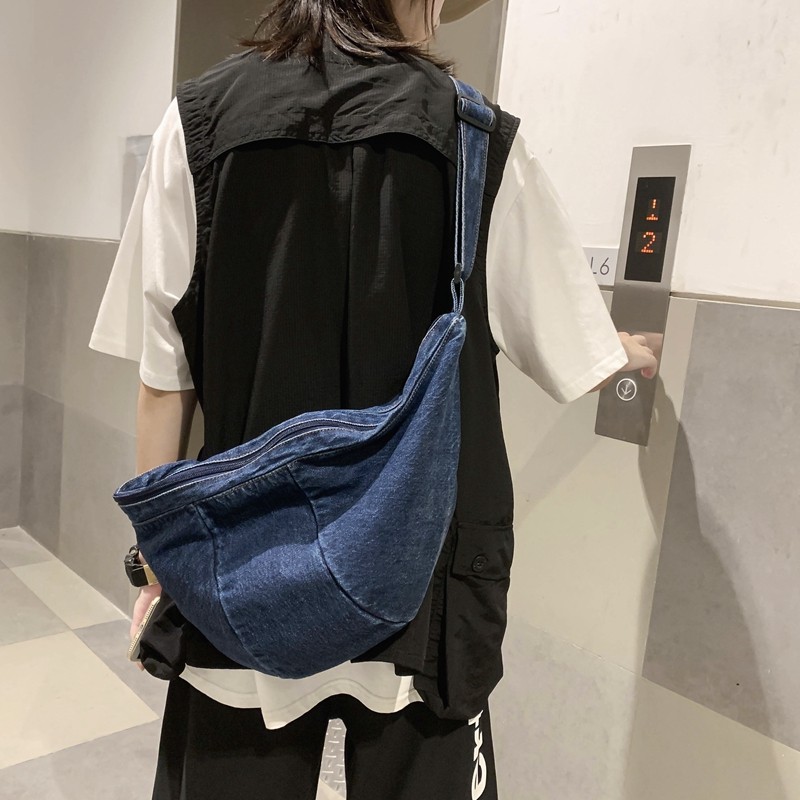 Casual simplicity large shoulder bags women canvas high-capacity crossbody bag denim bag women messenger bag