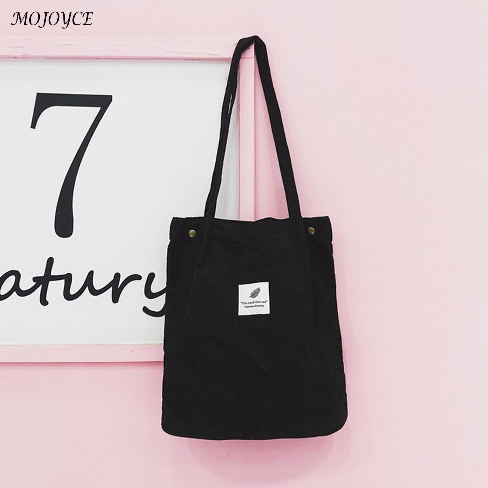 Women Corduroy Shoulder Bag Lady Large Capacity Handbag Casual Tote Female Eco-friendly Messenger Bag Streetwear