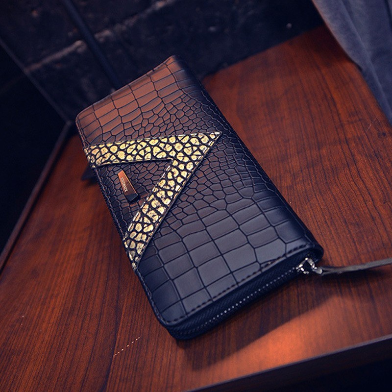 Women's Wallet Crocodile Pattern Purse Female Long Wallet Coin Purse Fashion Zipper Bag for Women Card Holders Clutch Money Bag