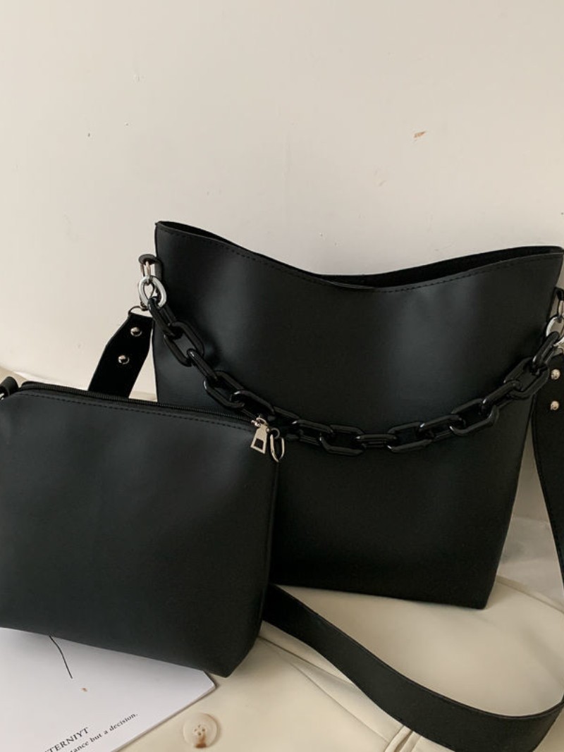 Fashion Brand Design Women Shoulder Bag Large Capacity Chain Bucket Bags High Quality PU Leather Women Composite Bag