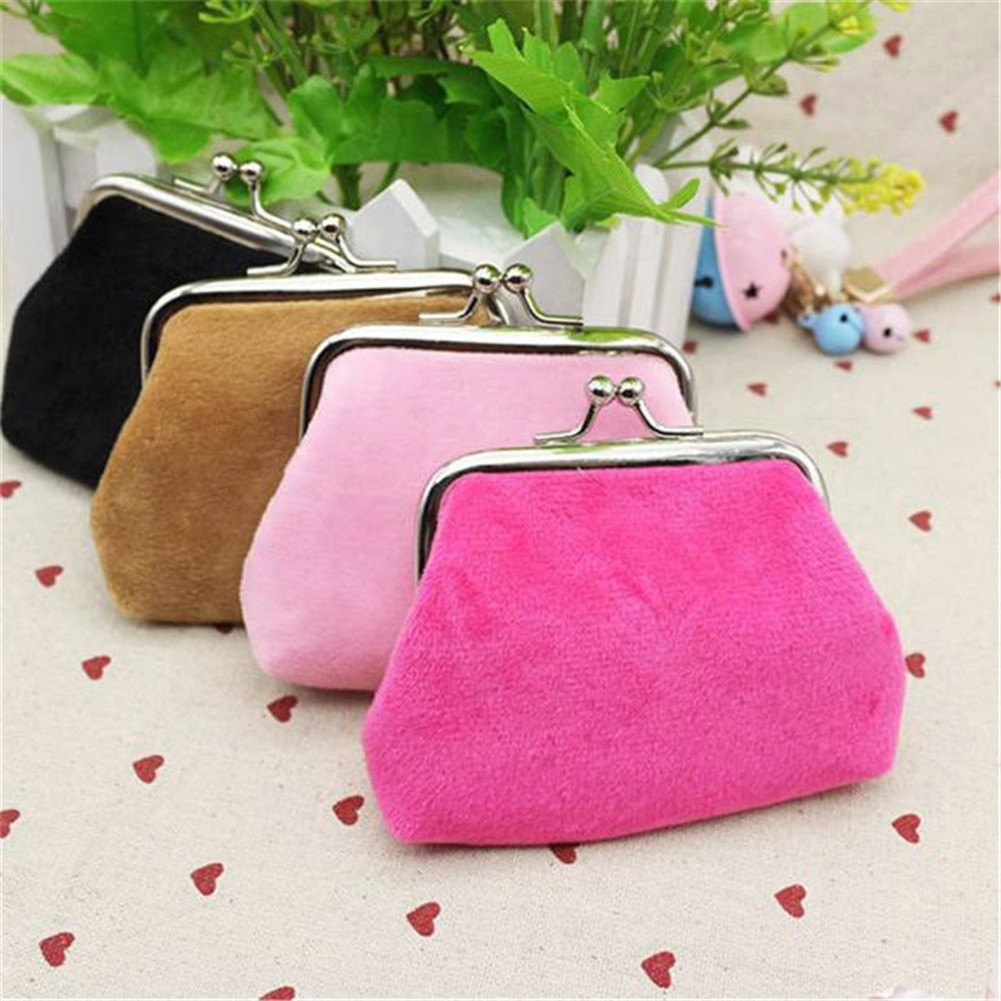 Women Corduroy Small Wallet Coin Purse Clutch Handbag Bag Girls Card Holder Keychain Bag Sanitary Napkins Travel Makeup Bag