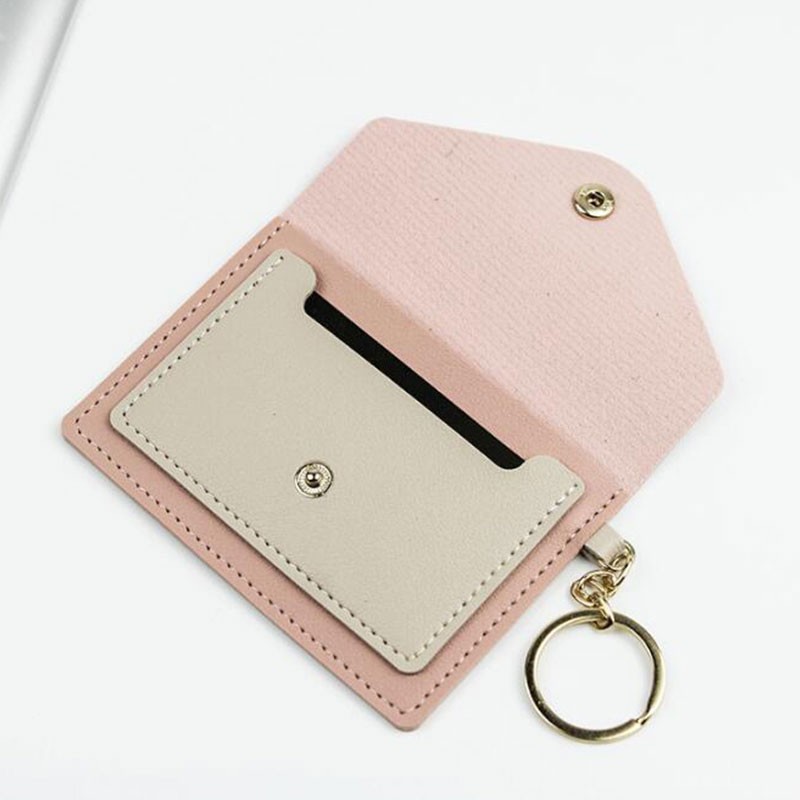 Korean version card holder cute student candy color ultra-thin wallet multiple ID card holders keychain package small wallet purse