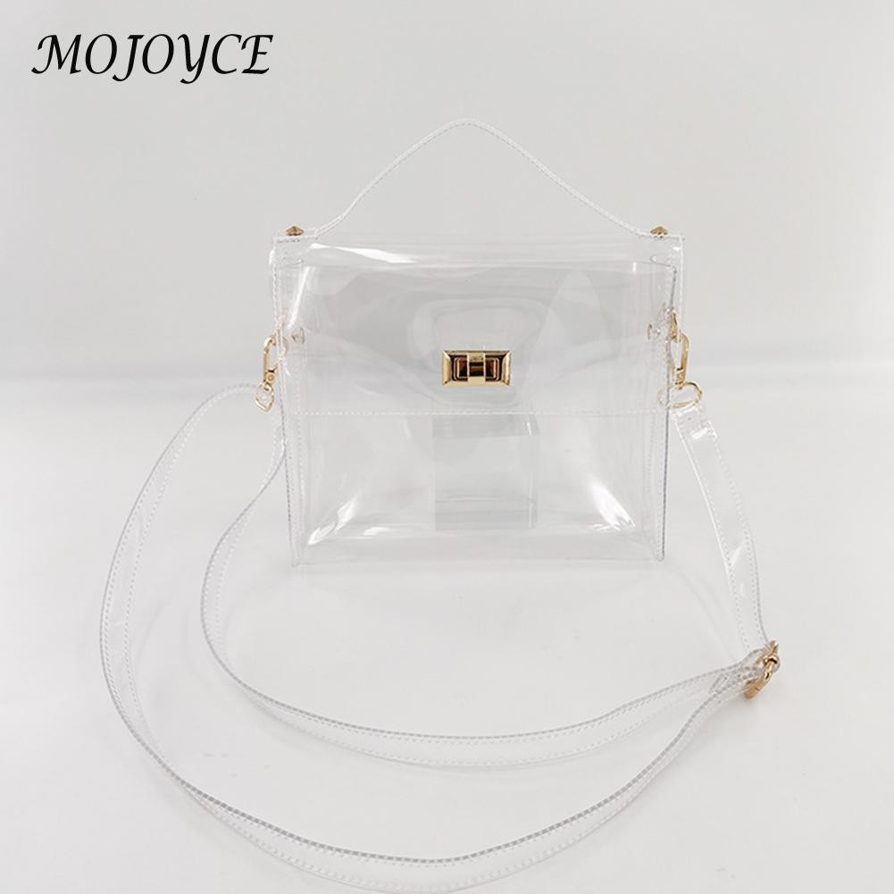 Women Bags Chain Shoulder Bags PVC Passenger Handbag Transparent Bags For Women Outdoor Shopping Travel Bag