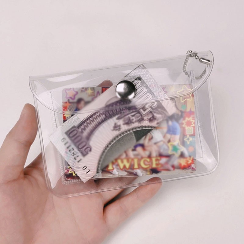 Fashion Transparent Waterproof PVC Women Card Case Business Card Holder Men Card Bag ID Card Small Wallet Girls Coin Purse