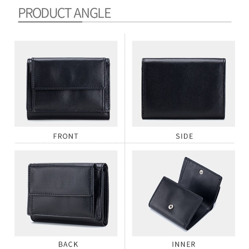 Unisex RFID Blocking Wallet Vintage Leather Credit Card Holder Short Wallet Small Coin Change Pocket Men Women Clutch Money Bag