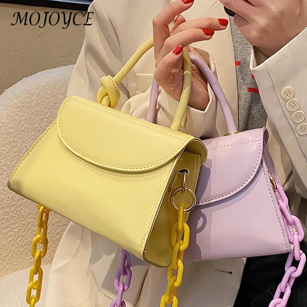 Women Leather Small Square Bag Handbag Thick Chain Shoulder Messenger Satchel for Women Christmas Birthday Gifts