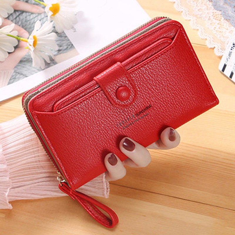 Brand Yellow Women Wallet Soft PU Leather Female Small Purse Hasp Card Holder Coin Short Wallets Slim Small Purse Zipper Keychain