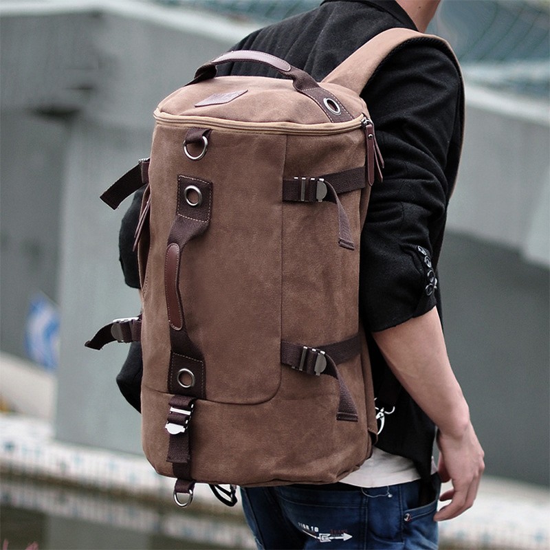 New Men's Canvas Backpack Handbag Sports Backpack Travel Backpack Fashion Leisure Bags Large Capacity Backpack