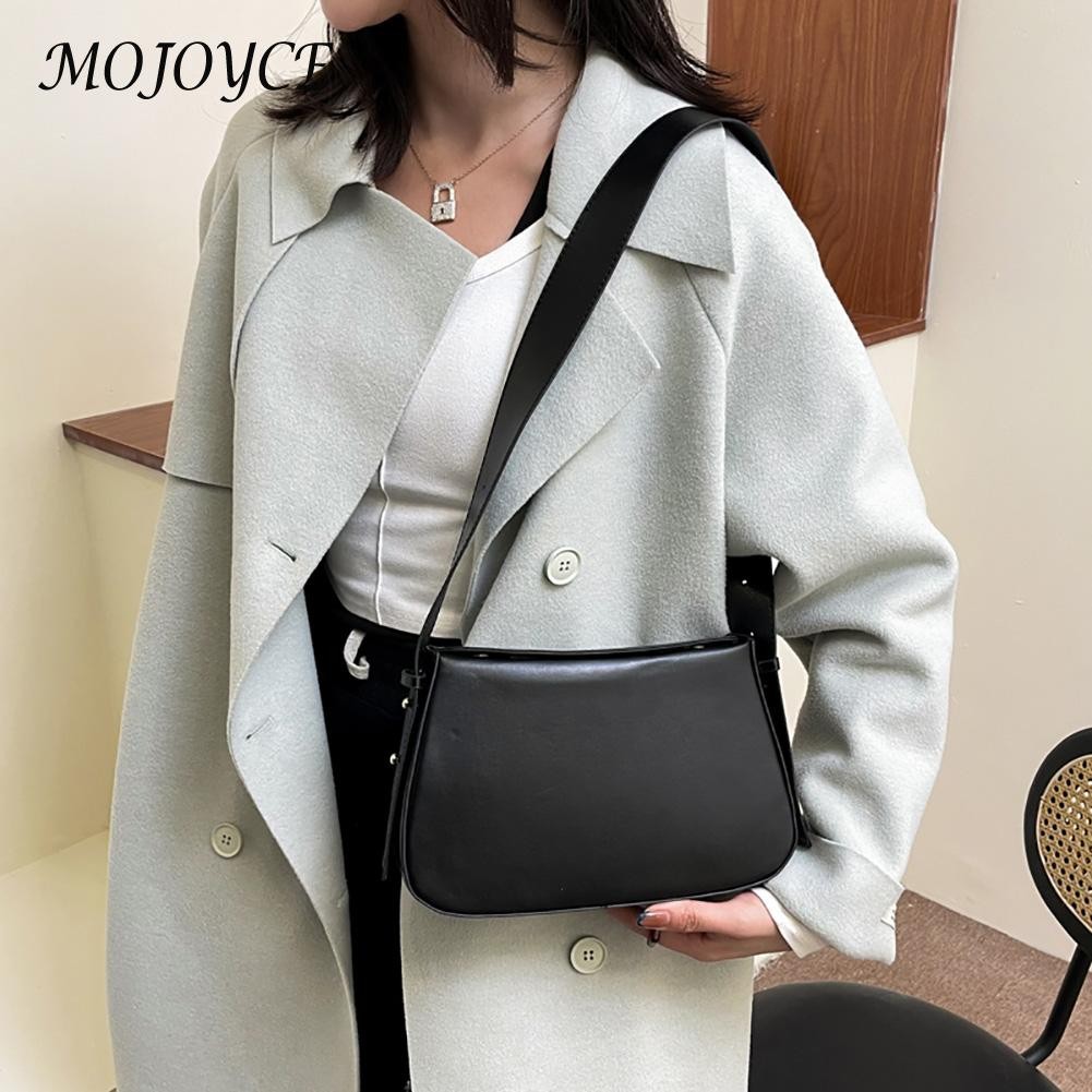 Fashion PU Women Underarm Bags Solid Color Ladies Shoulder Bag Lady Clutch Quality PU Leather Luxury Simple Shoulder Bag