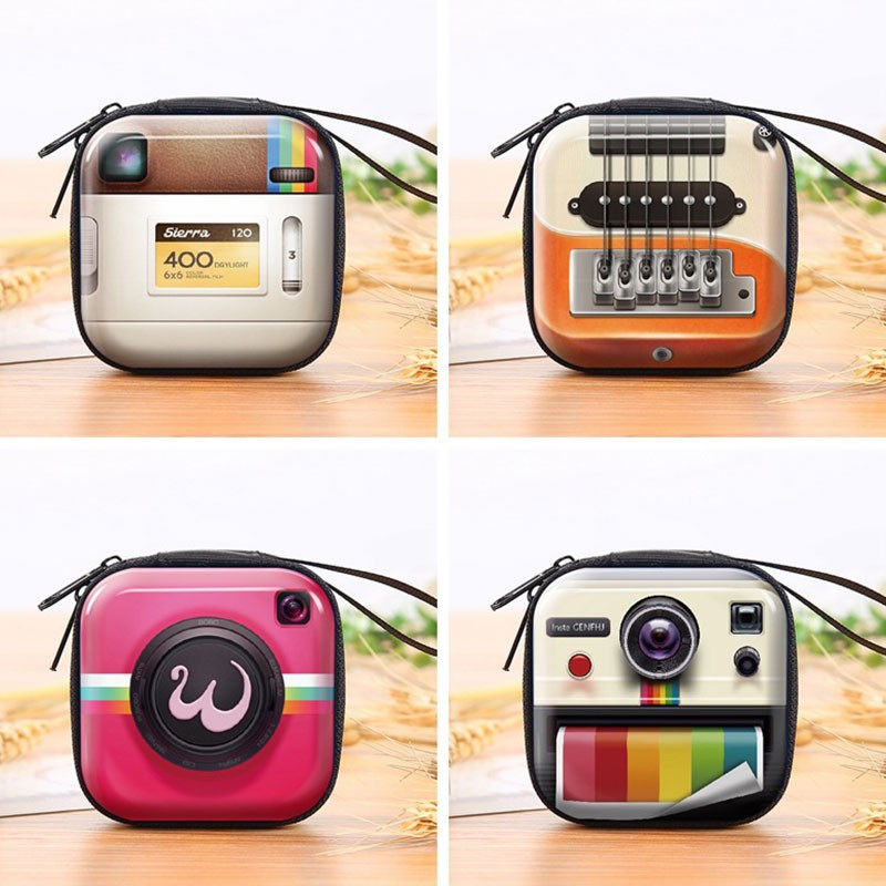 Creative Retro Personalized Small Coin Wallet Purse Kids Headphone Bag Box Coin Purse Women Retro Tape Camera Tin Bag