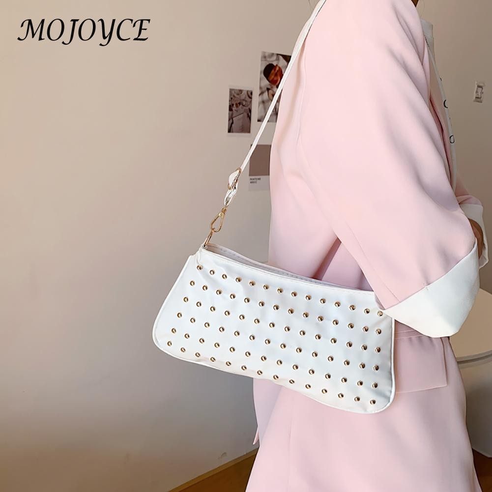 Women Leather Handbag Fashion Rivet Female Crossbody Bags New Clutch Street Fashion Simple Designer Handbag Luxury Female Bag