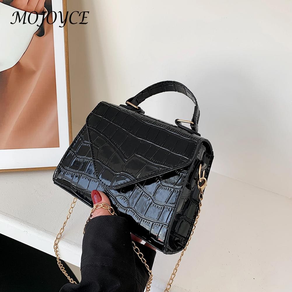 PU Crocodile Pattern Shoulder Crossbody Bag Tote Small Lady Messenger Clutch Bag for Women Men Business Travel