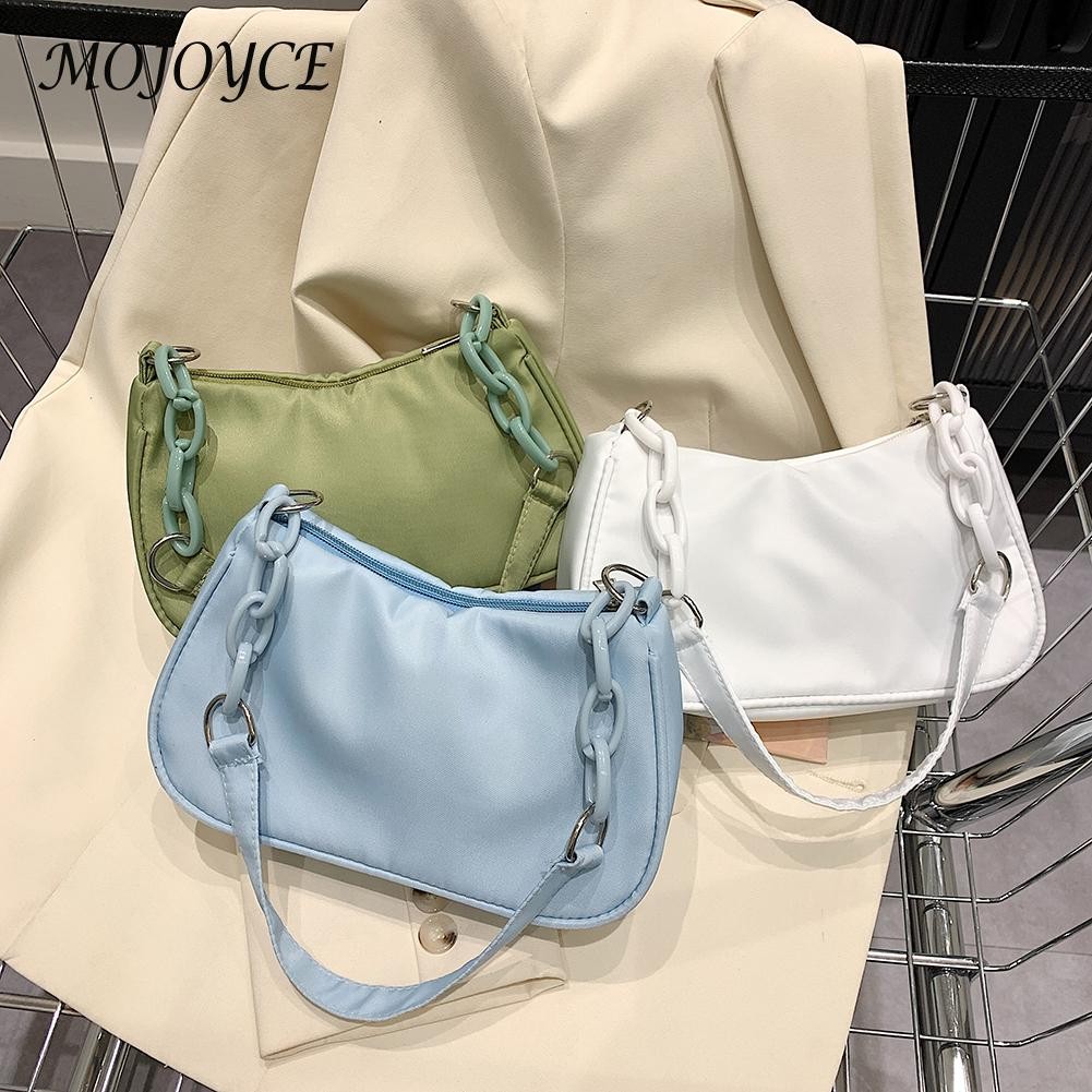 Solid Color Crescent Shape Shoulder Bag Elegant Women Large Casual Small Handbag Leisure Purse Bag for Women