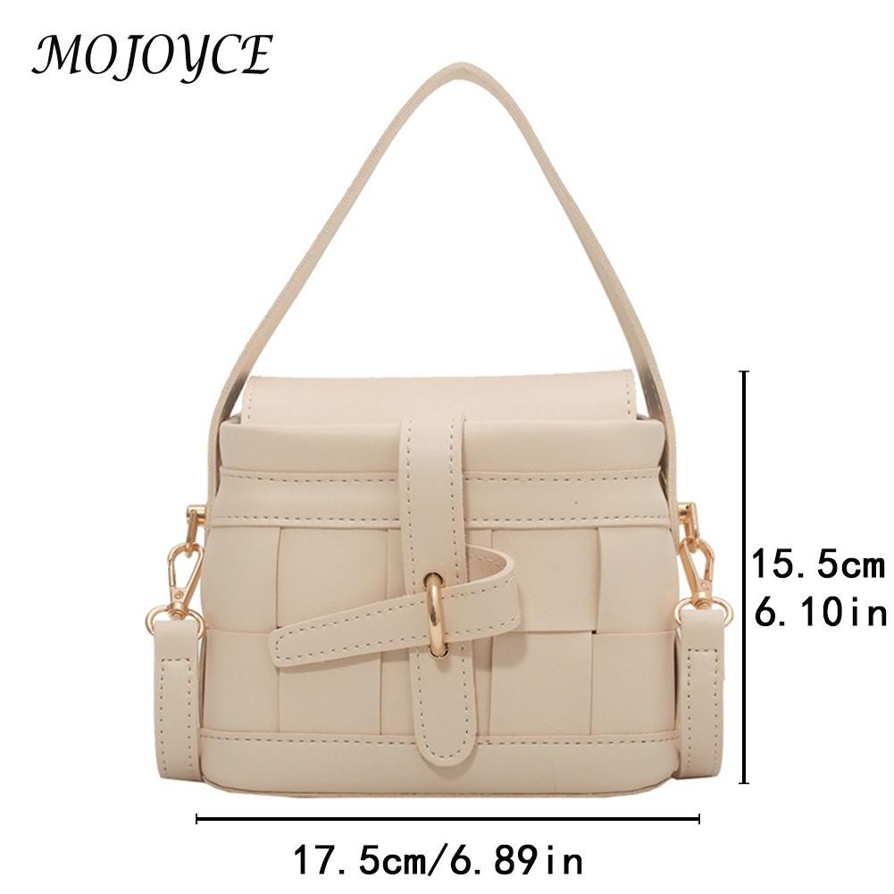 Women Woven Leather Shoulder Crossbody Bags Small Solid Bags Female Clutch for Ladies Outdoor Shopping Business