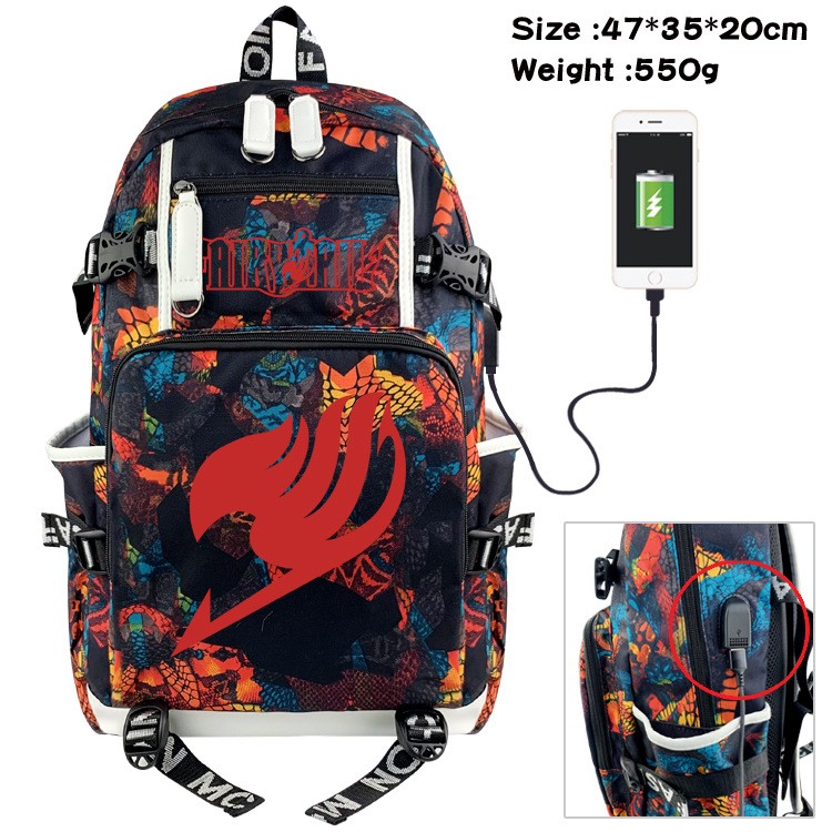 Fairy Tail Anime Backpack Large Capacity School Bag Men Women Multifunctional Laptop Backpack Travel Bag