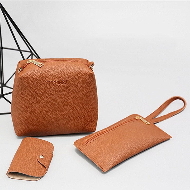 4pcs Women Handbag Set Shoulder Crossbody Bags Bag Card Holder Wallet Purse