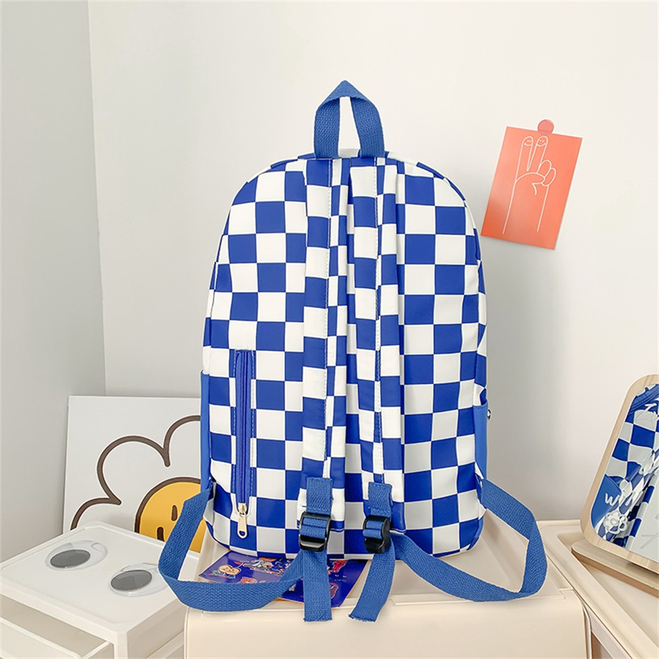 Fashion Plaid Women Backpack Purses Casual Nylon Backpack Student Book School Bags For Girls New High Capacity Travel Bag