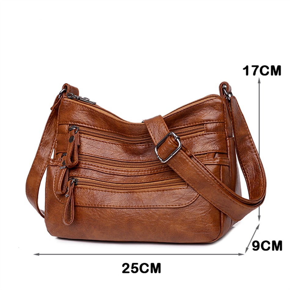 Ultra soft leather handbag multi pocket wallets women messenger shoulder bag 2022 luxury designer handbag