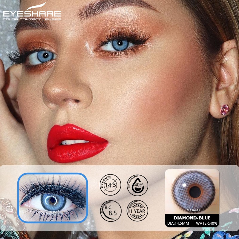 Ishihair Natural Colored Eyes Lenses 2pcs Blue Eye Color Contact Lenses Beauty Contact Lenses Eye Yearly Cosmetic Colored Lenses