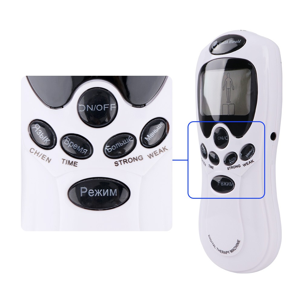 8-Mode Electric Tens Muscle Stimulator Ems Acupuncture Facial Body Massager Digital Therapy Herald Electric Massager