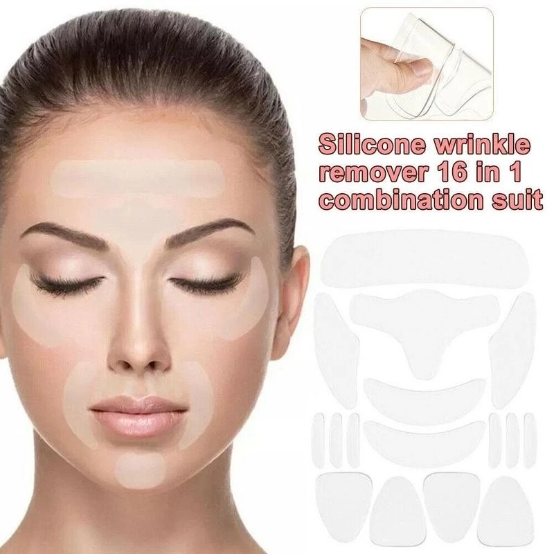 16pcs Reusable Silicone Patches Anti Rimmel Silicone Pads Wrinkle Removal Sticker Face Forehead Neck Eye Sticker Skin Care Patch