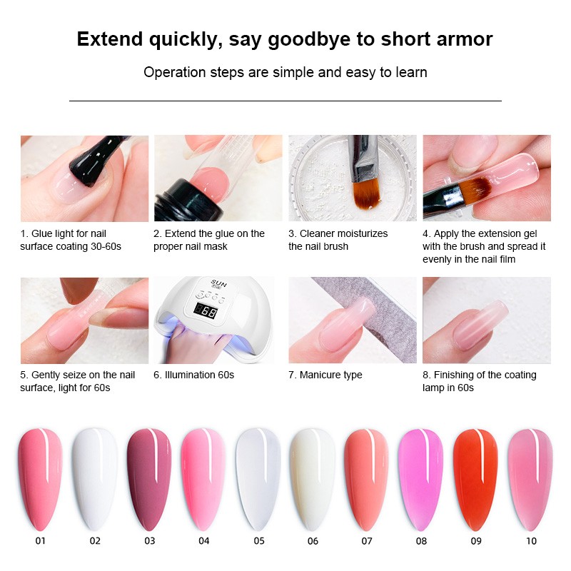 Mobray 5/2pcs Set Poly Nail Gel Extension Polygels Set Manicure Acrylic Gel Varnish Set 15ml Polygels Poly Nail Kit Nail Set