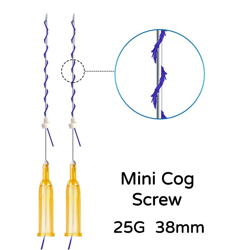 Mini Cog Screw 25g 10pcs/bag Hilos Tensores Faciales Ultra V Lift Barbed 38/60mm Pdo Thread for Face Lift Skin Care