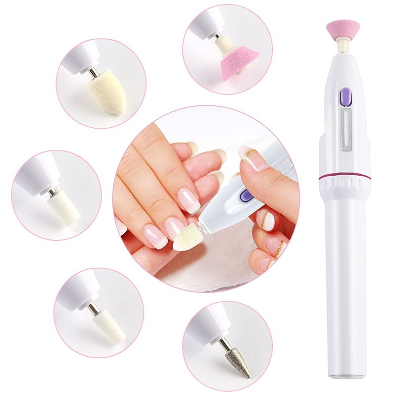 Electric Nail Drill Kit Portable Manicure Pedicure Nail File 5In1 Toenail Grinder Kit Toe Nail Polish Grinding Shape Tool