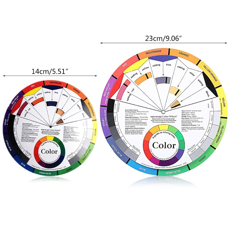 New Professional Paper Card Design Colors Mixing Ink Wheel Round Guide Chart Rotating Center Circle Tattoo Nail Pigment