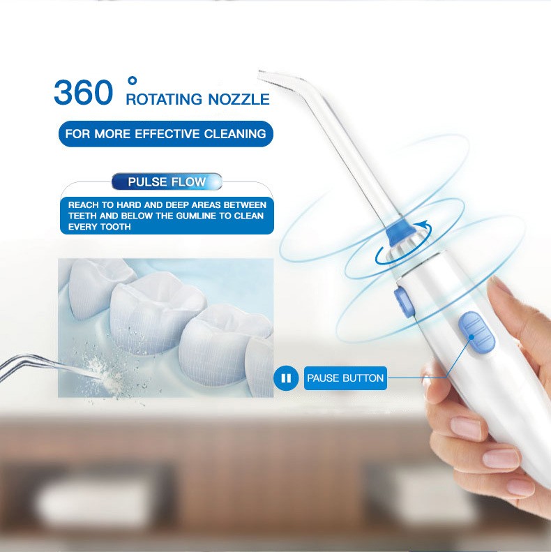 Waterpulse-Water Flosser V300G, Oral Irrigator 5 Pieces, Electric Cleaner, Oral Hygiene Dental Floss 800ml, Cleaning With Water