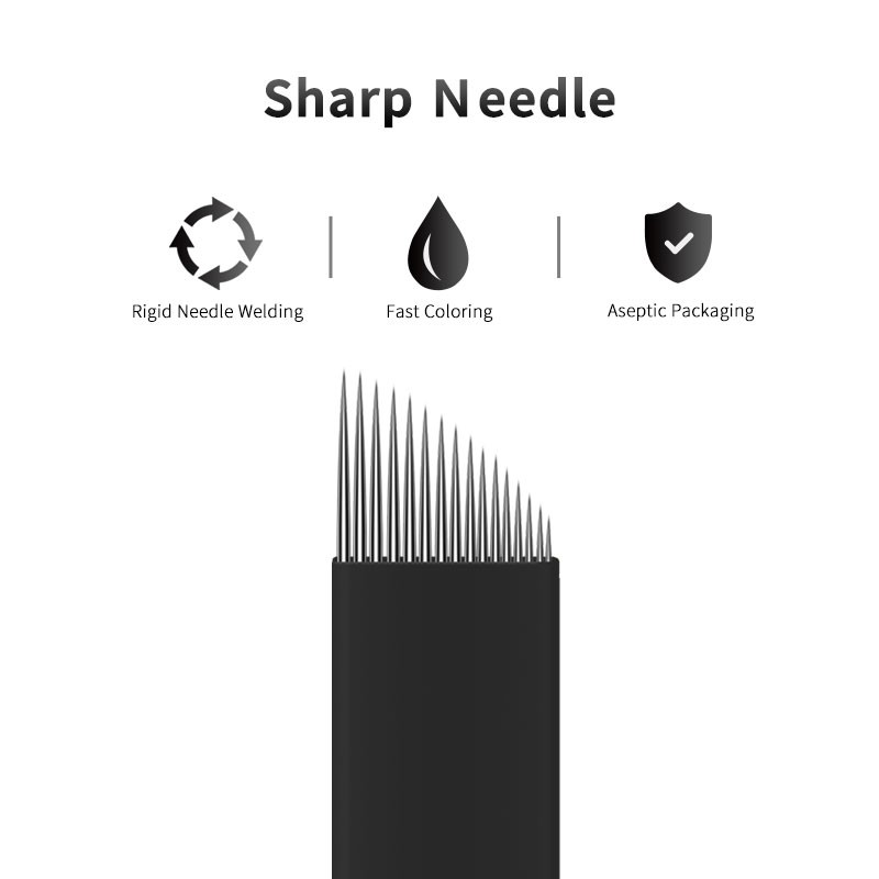 Super Sharp 0.18mm Black Nano Pin Microblading Needles Permanent Makeup Needle Eyebrow Manual Tattoo Needles Blade Embroidery 3D