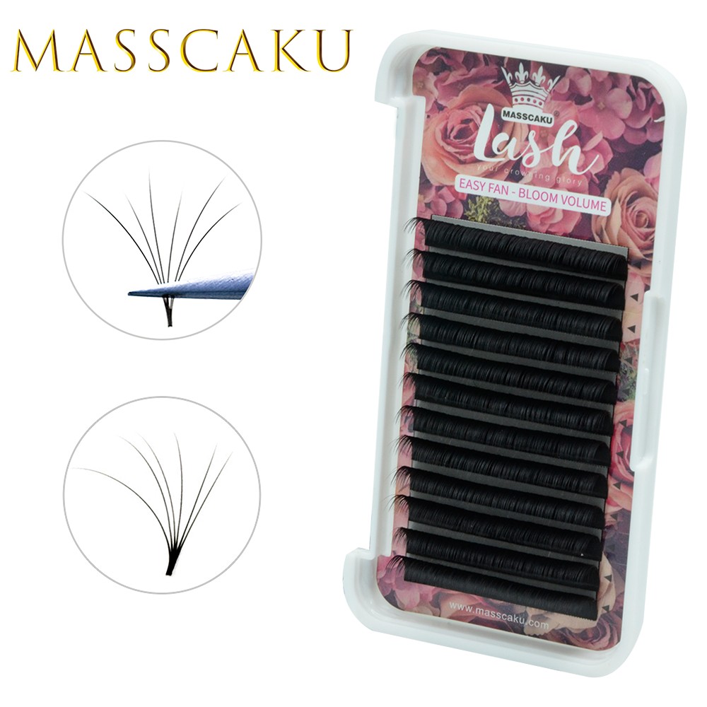 MASSCAKU Easy Fanning Eyelash Extension Self Delivery Auto Fans Fast Blossom Flowering Eyelash Extension Camellia Lashes Fans