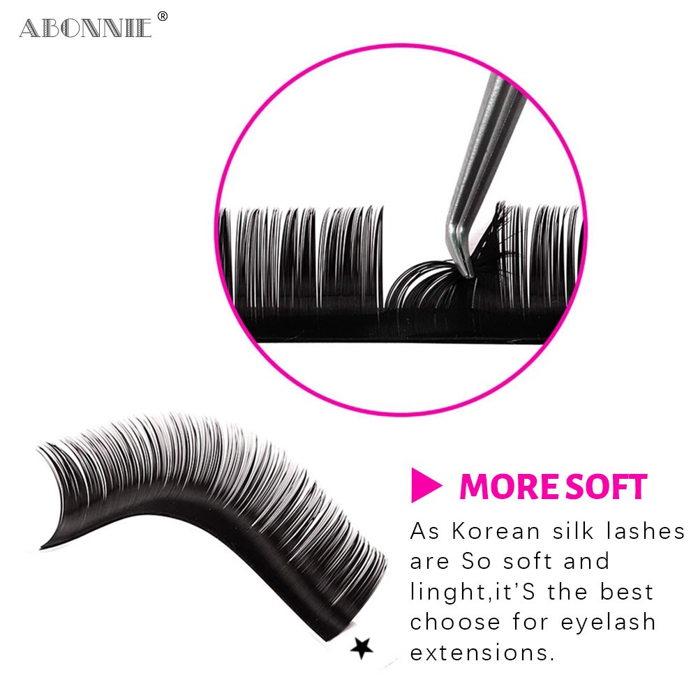 Abonnie All Volume C/D/L Classic Individual Curl Eyelash Extension Eye Lashes Tray Russian Volume Matte Eyelashes