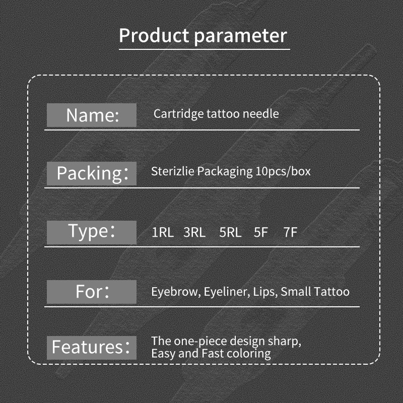 إبر وشم الحواجب للاستعمال مرة واحدة, 1R 3R 5R 5F 7F إبر خرطوشة مكياج دائمة معقمة Microblading