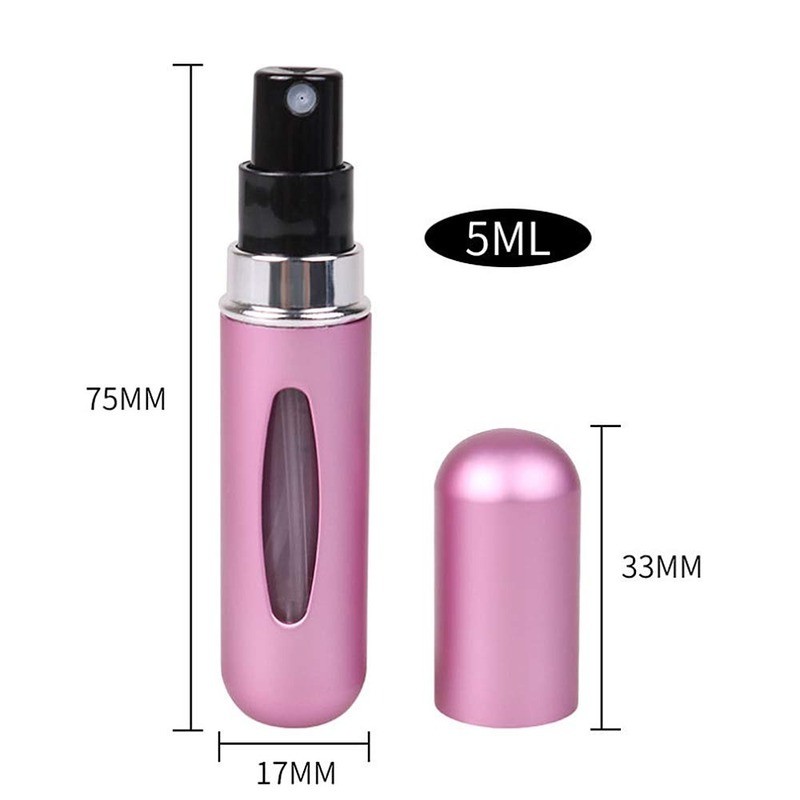 5ml Perfume Atomizer Portable Liquid Container For Cosmetics Small Aluminum Atomizer Coachella Empty Bottle Refillable For Travel