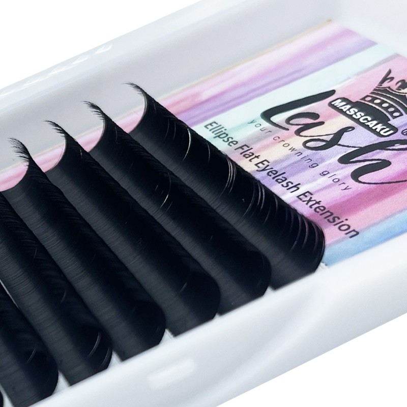 New Matte Curling Eyelashes Individual Extensions 0.15 0.20 0.25 Softer Ellipse Flat Lash Split Tips Liter Volume Looking Wholesale