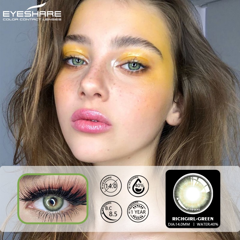 Ishihair Natural Colored Lenses For Eyes 2pcs Annual Blue Eyes Colored Lenses Beautiful Makeup Contact Lenses