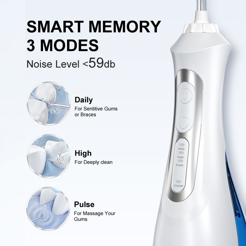 SEAGO Rechargeable Water Flosser Water Thread Oral Dental Irrigator Portable 3 Modes 200ml Water Jet Tank Waterproof IPX7 Home