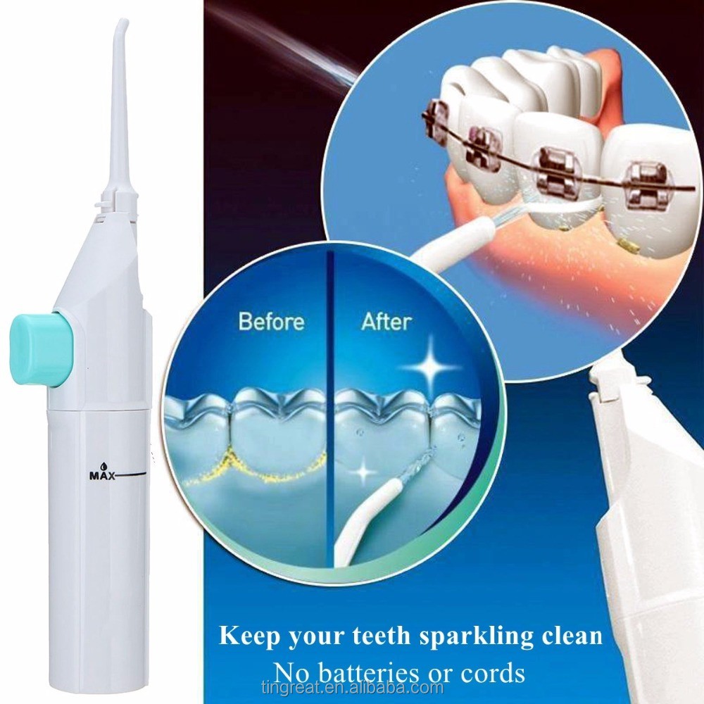 Dental Water Flosser Portable Dental Water Jet Oral Irrigator Tooth Pick No Batteries Teeth Cleaning Whitening Calculus Cleaner Kit