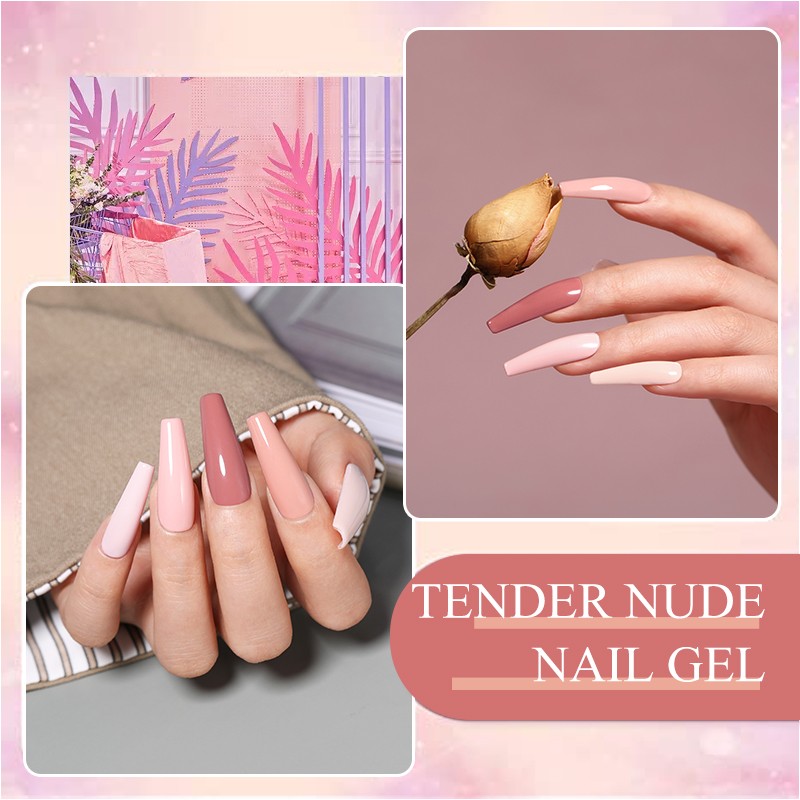 UR SUGAR 7ml Nude Pink Color Gel Nail Polish Glass Bottle Spring Summer UV LED Gel Varnish Manicure Semi Permanent Nail Art